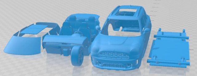Mini Countryman S 2021 Printable Car Modèles 3D en vedette .c4d .max .obj .3ds .fbx .stl .blend 