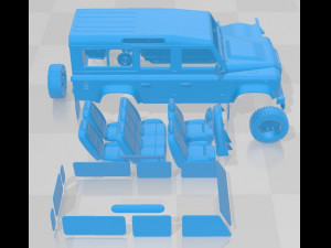 Land Rover Defender Works V8 4 Door 2018 Printable Car 3D Baskı Modeli