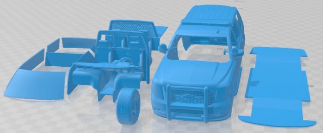 Chevrolet Tahoe PPV 2017 NYPD Printable Car 3D Print Model .c4d .max .obj .3ds .fbx .stl .blend 