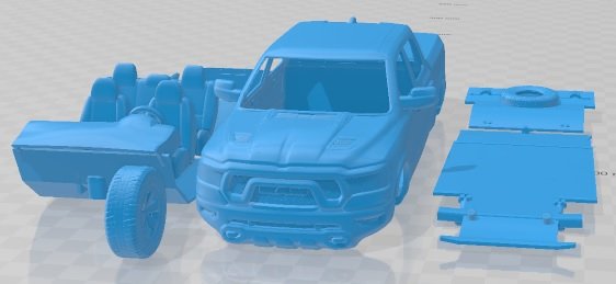 Dodge Ram 1500 Rebel 2019 Printable Car Modelo de Impressão 3D .c4d .max .obj .3ds .fbx .stl .blend