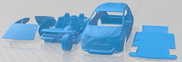 Toyota Aygo 2019 Printable Car 3D Baskı Modeli .c4d .max .obj .3ds .fbx .stl .blend 