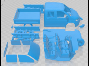 Volkswagen Transporter Double Cab Pickup 2019 Printable Van 3D Print Model
