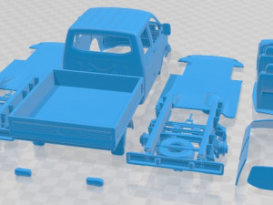 Volkswagen Transporter Double Cab Pickup 2019 Printable Van 3D Print Model