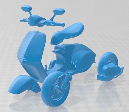 Vespa 946 Printable Motorbike Model do druku 3D .c4d .max .obj .3ds .fbx .stl .blend 