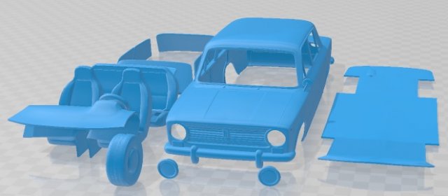 VAZ Lada 2101 1970 Printable Car 3D Baskı Modeli .c4d .max .obj .3ds .fbx .stl .blend 