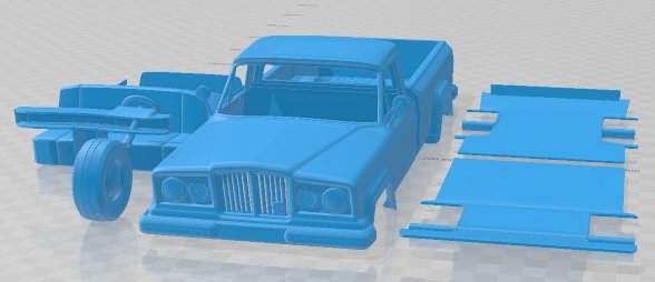 Jeep Gladiator 1962 Printable Car 3Dプリントモデル .c4d .max .obj .3ds .fbx .stl .blend 