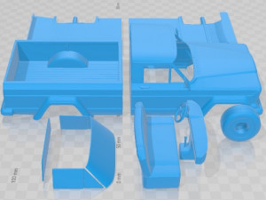 Jeep Gladiator 1962 Printable Car 3Dプリントモデル
