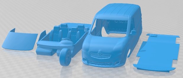 Opel Combo LWB Cargo 2015 Printable Van 3D 프린트 모델 .c4d .max .obj .3ds .fbx .stl .blend 