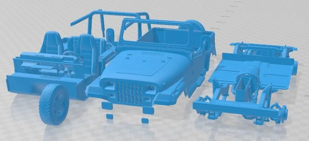 Jeep Wrangler 1987 Printable Car 3D Print Model .c4d .max .obj .3ds .fbx .stl .blend 