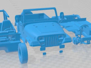 Jeep Wrangler 1987 Printable Car 3D Print Model