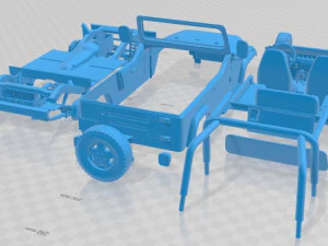 Jeep Wrangler 1987 Printable Car 3D Print Model