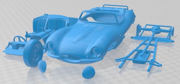 Jaguar XKSS 1957 Printable Car Modello di stampa 3D .c4d .max .obj .3ds .fbx .stl .blend 