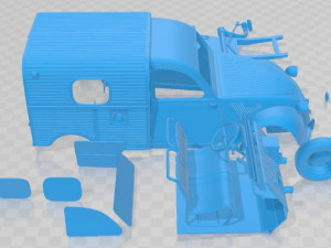 Citroen 2CV AZU Van Printable Model do druku 3D