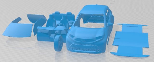 Toyota Aygo X 2022 Printable Car 3D Принт Модель .c4d .max .obj .3ds .fbx .stl .blend 