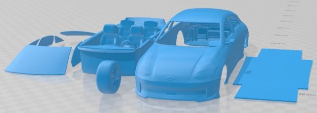 Hyundai IONIQ 6 2023 Printable Car 3D Принт Модель .c4d .max .obj .3ds .fbx .stl .blend 
