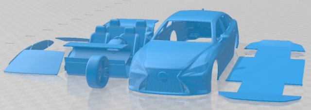 Lexus LS 500 H F Sport 2021 Printable Car 3D Принт Модель .c4d .max .obj .3ds .fbx .stl .blend 