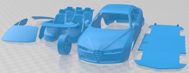 Alfa Romeo 159 Sedan 2009 Printable Car 3D Print Model .c4d .max .obj .3ds .fbx .stl .blend 
