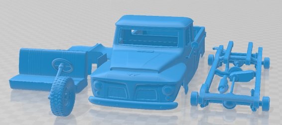 Jeep Willys F 75 1972 Printable Car 3D Baskı Modeli .c4d .max .obj .3ds .fbx .stl .blend 