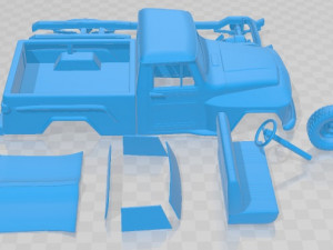 Jeep Willys F 75 1972 Printable Car 3D Baskı Modeli