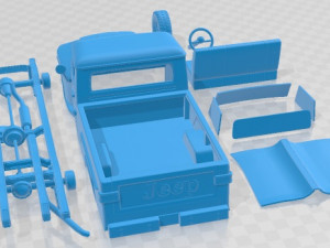 Jeep Willys F 75 1972 Printable Car 3D Baskı Modeli