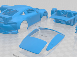 Porsche 911 Carrera 991 RSR 2013 Printable Car 3D Baskı Modeli