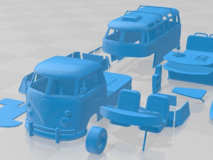 Volkswagen T1 Camper Trailer Printable 3D प्रिंट मॉडल