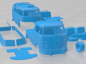 Volkswagen T1 Camper Trailer Printable 3D Принт Модель