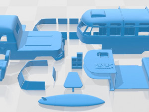 Volkswagen T1 Camper Trailer Printable 3D Принт Модель