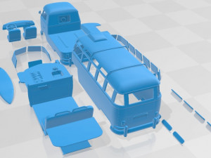 Volkswagen T1 Camper Trailer Printable 3D Принт Модель