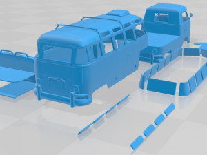 Volkswagen T1 Camper Trailer Printable 3D Принт Модель