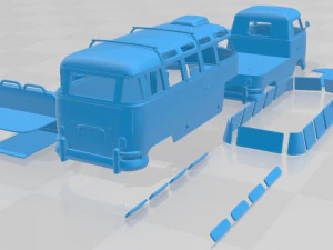 Volkswagen T1 Camper Trailer Printable 3D Print Model
