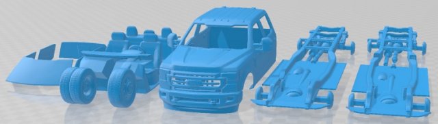 F550 Super Duty Crew Cab 2022 Printable Car 3D 프린트 모델 .c4d .max .obj .3ds .fbx .stl .blend 