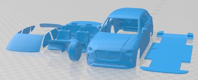 Mazda CX 60 2022 Printable Car Modelo de Impressão 3D .c4d .max .obj .3ds .fbx .stl .blend 