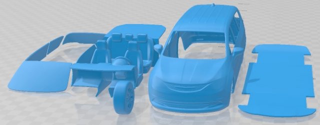 Chrysler Voyager 2020 Printable Car 3D 打印模型 .c4d .max .obj .3ds .fbx .stl .blend