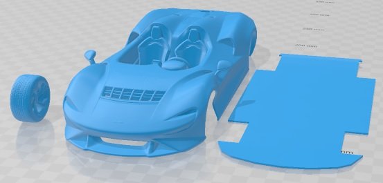McLaren Elva Sport Hypercar Printable Car Modello di stampa 3D .c4d .max .obj .3ds .fbx .stl .blend 