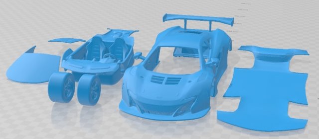 McLaren 650S GT3 2015 Printable Car 3D-printmodel .c4d .max .obj .3ds .fbx .stl .blend 