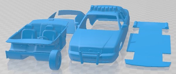Crown Victoria Police Car 1999 Printable Car 3D Принт Модель .c4d .max .obj .3ds .fbx .stl .blend 