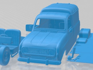 Renault 4 F4 1974 Printable Van 3D Print Model