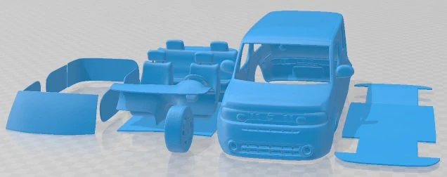 Nissan Cube 2010 Printable Car 3D Print Model .c4d .max .obj .3ds .fbx .stl .blend