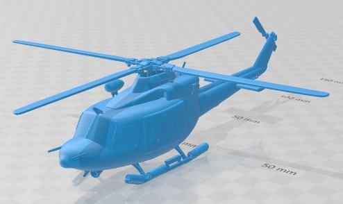 Bell 412 Police Copter Printable Helicopter 3D Print Model .c4d .max .obj .3ds .fbx .stl .blend