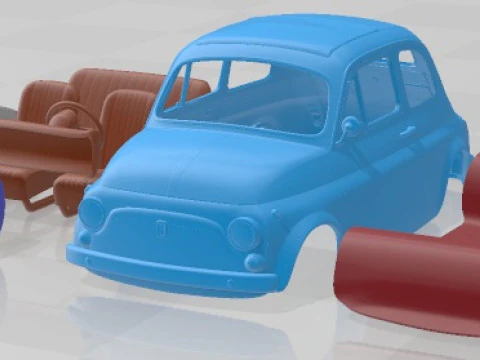 Fiat 500 1971 Printable Car 3D Print Model
