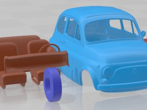 Fiat 500 1971 Printable Car 3D Print Model