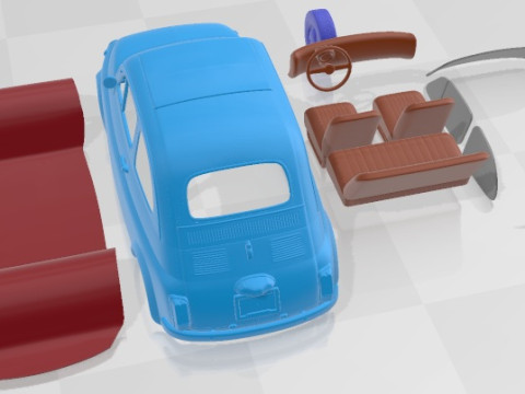 Fiat 500 1971 Printable Car 3D प्रिंट मॉडल