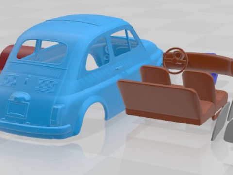 Fiat 500 1971 Printable Car 3D प्रिंट मॉडल