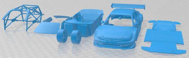 Peugeot 406 Race Printable Car 3D Print Model .c4d .max .obj .3ds .fbx .stl .blend