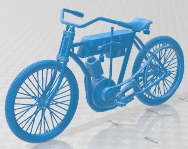 Harley Davidson 1908 Printable Motorbike 3D Print Model .c4d .max .obj .3ds .fbx .stl .blend 