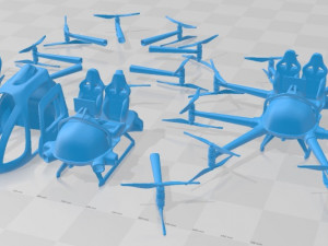 Ehang Flying Taxi Printable 3D Принт Модель