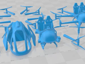 Ehang Flying Taxi Printable 3D Print Model