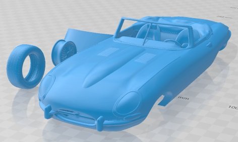 Jaguar E Type Roadster 1962 Printable Body Car Modelo de impresión 3D .c4d .max .obj .3ds .fbx .stl .blend