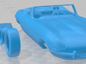 Jaguar E Type Roadster 1962 Printable Body Car Modelo de impresión 3D